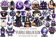 Purple Halloween Sublimation Clipart, an Illustration by OK Design (Thumbnail 1 of 5)