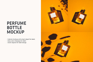 Perfume bottle mockup "Orange mood"