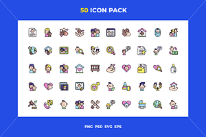 50 Child adoption icons, an Icon by Wencory