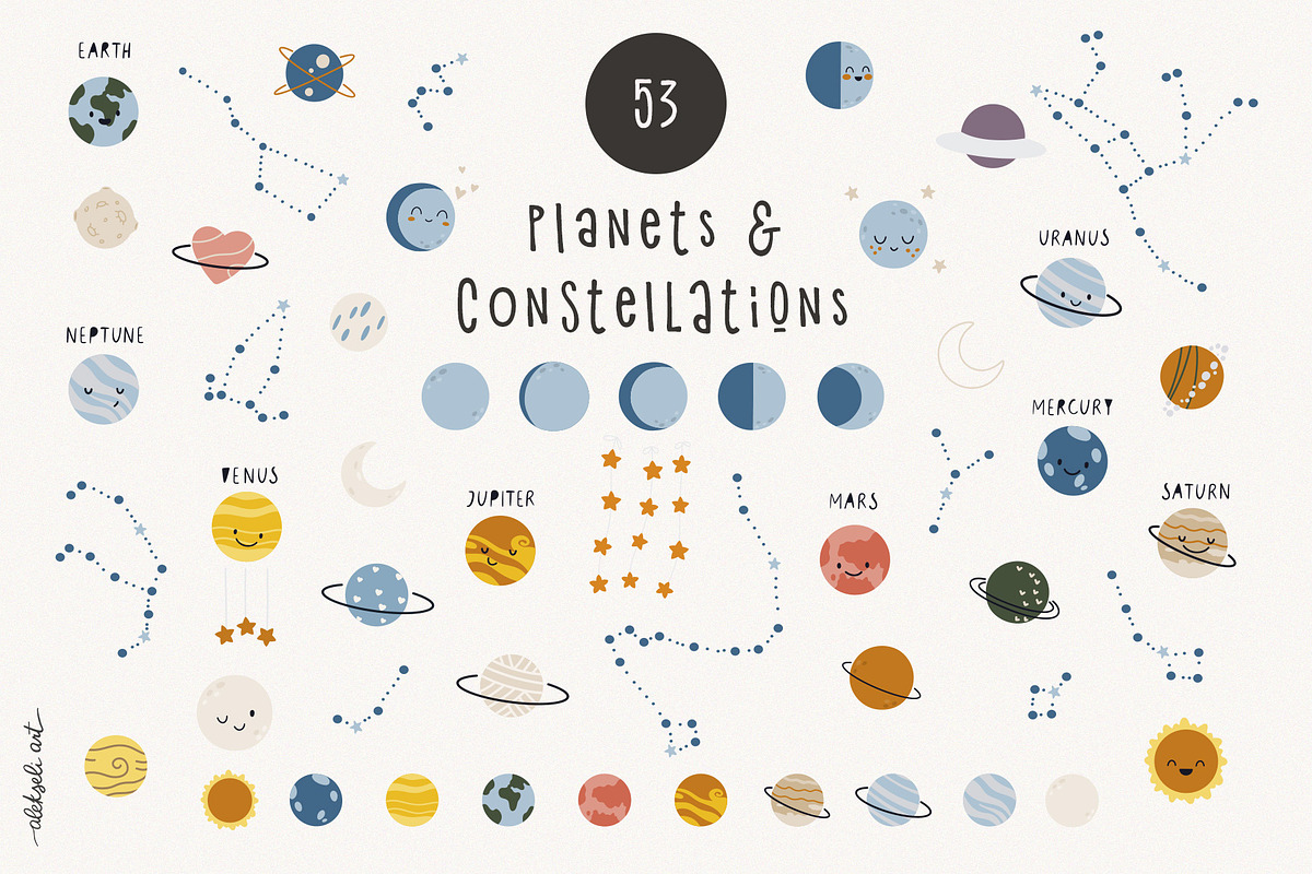 Space Adventures Graphic Collection, an Animal Illustration by AlekseliArt (Photo 6 of 12)