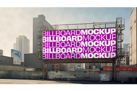 Rooftop City Billboard Layered PSD
