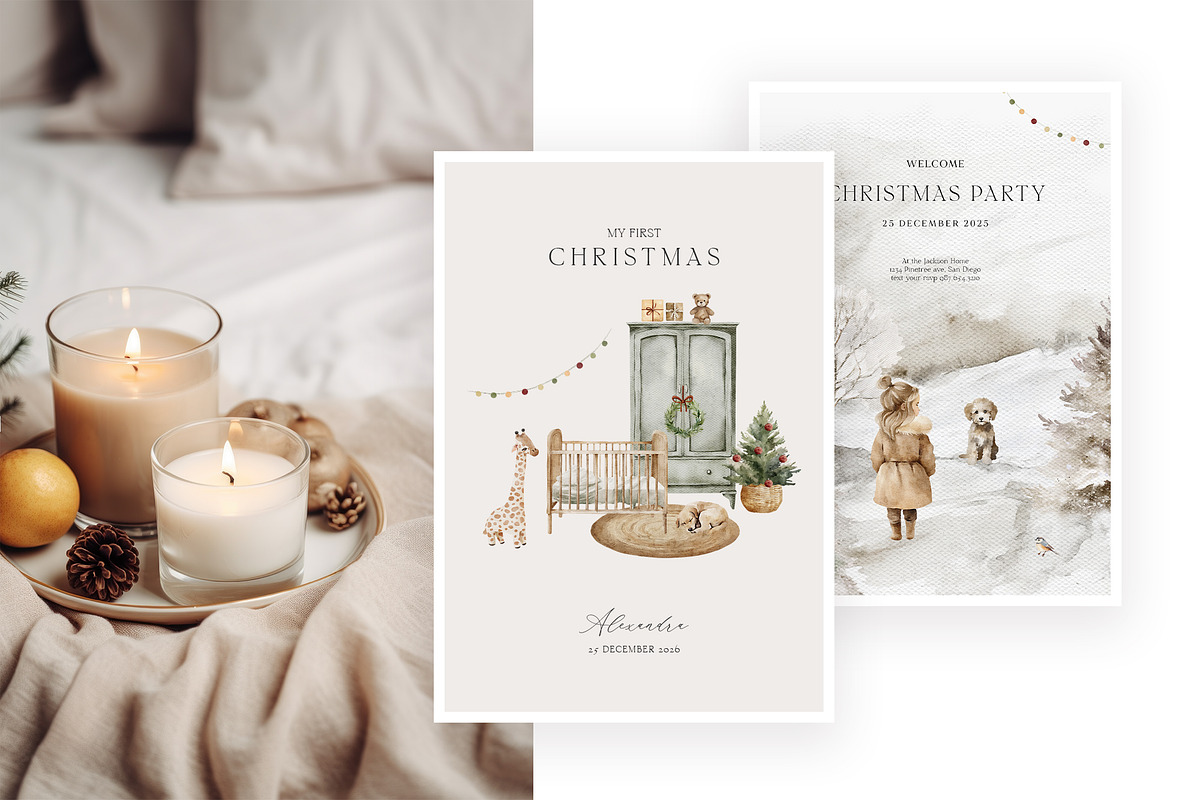 MY FIRST CHRISTMAS Watercolor Set, a Decorative Illustration by Muse Artist (Photo 4 of 25)