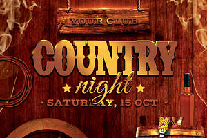 Western Country Music Party Flyer