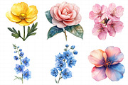 Watercolor Floral Clipart Flower, an Illustration by Daily.Designs (Thumbnail 8 of 8)