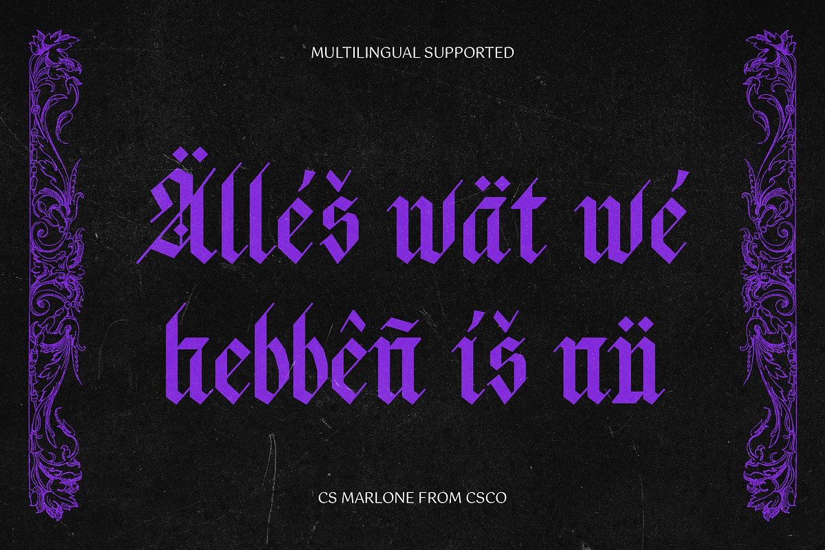 CS Marlone – Blackletter Font, a Blackletter Font by Craft Supply Co. (Photo 7 of 8)