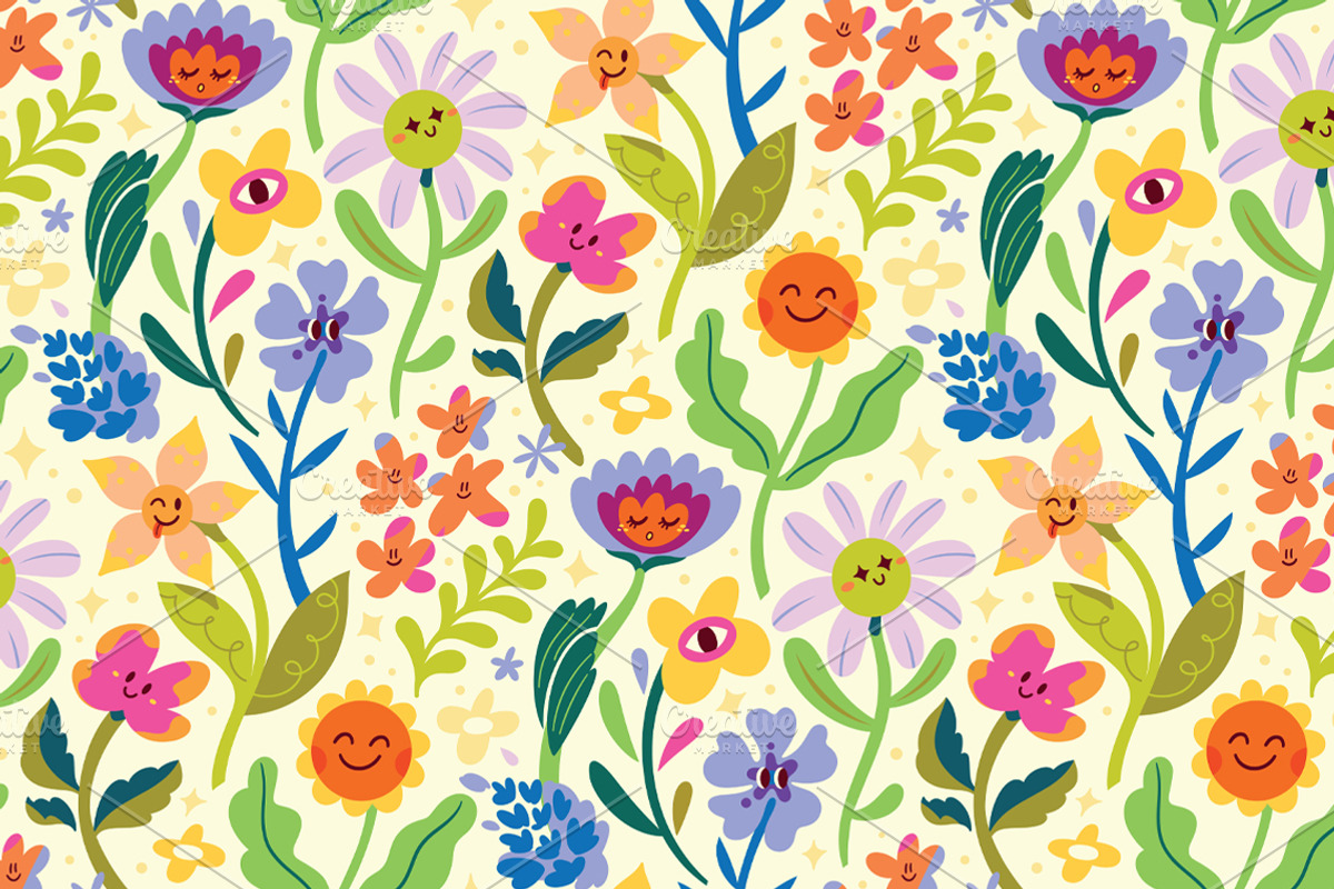 Happy Little Blooms, a Pattern Graphic by PenguinHouse (Photo 2 of 8)