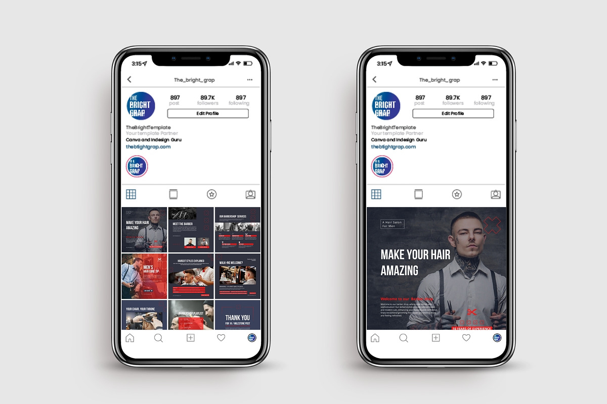 Animated Barber Salon Instagram Kit preview 6