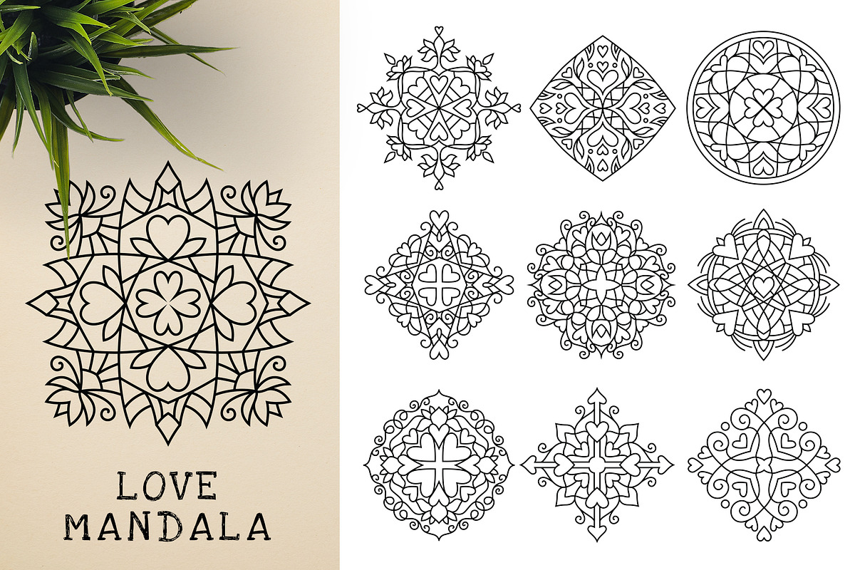 300 Vector Mandala Ornaments, a Decorative Illustration by pixaroma (Photo 28 of 49)
