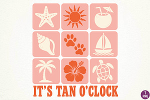 It's Tan O'Clock Summer PNG, a Texture Illustration by DreamPrint404