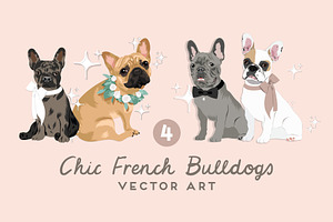 French Bulldog Vector Illustrations