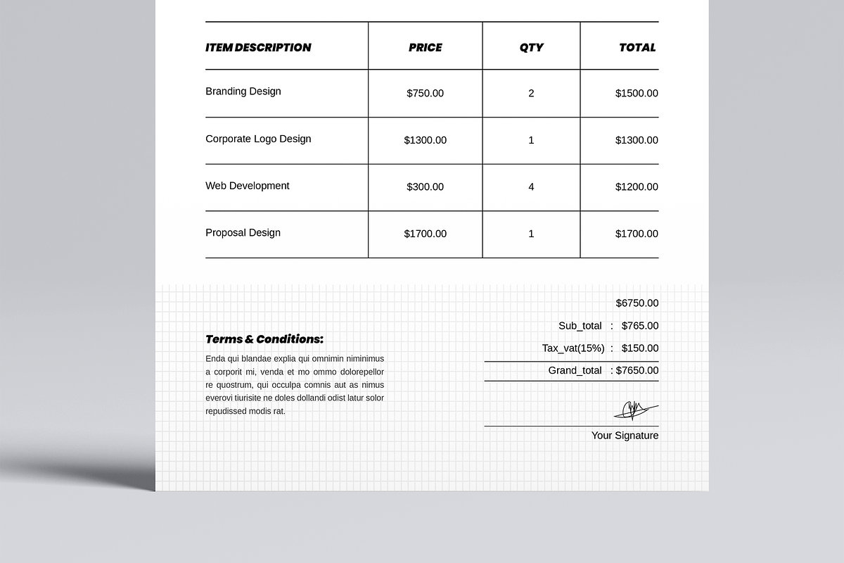 Invoice Template, a Stationery Template by MightyDesign (Photo 5 of 8)