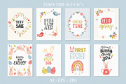 Easter & Spring. Cards and patterns, a Seasonal Illustration by Valeria Soloveva (Thumbnail 3 of 15)