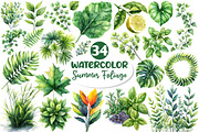 Green Summer Foliage Clipart, an Illustration by Dream Creation (Thumbnail 1 of 4)