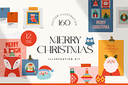 Christmas Illustration Clipart Kit, a Seasonal Illustration by Leleka.Store (Thumbnail 1 of 15)