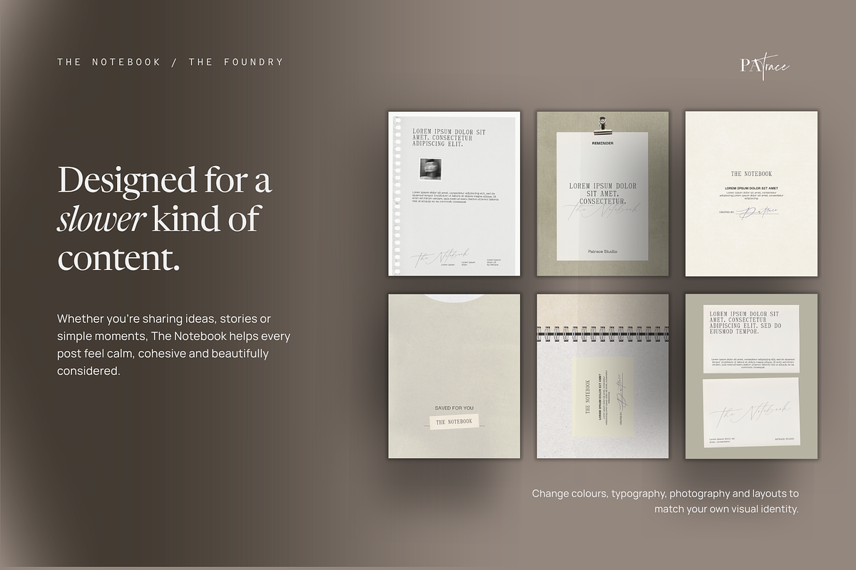 THE NOTEBOOK Instagram Templates, a Social Media Template by Patrace Studio (Photo 9 of 10)