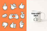 Cartoon Hands, Gestures with Signs, a Person Illustration by Lettering_Logo (Thumbnail 3 of 4)
