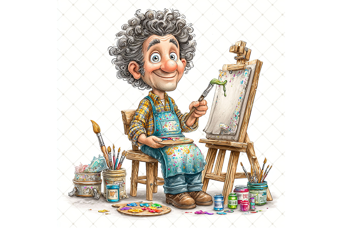 Male Artist Clipart JPG, a Person Illustration by Memories By Lea (Photo 3 of 20)