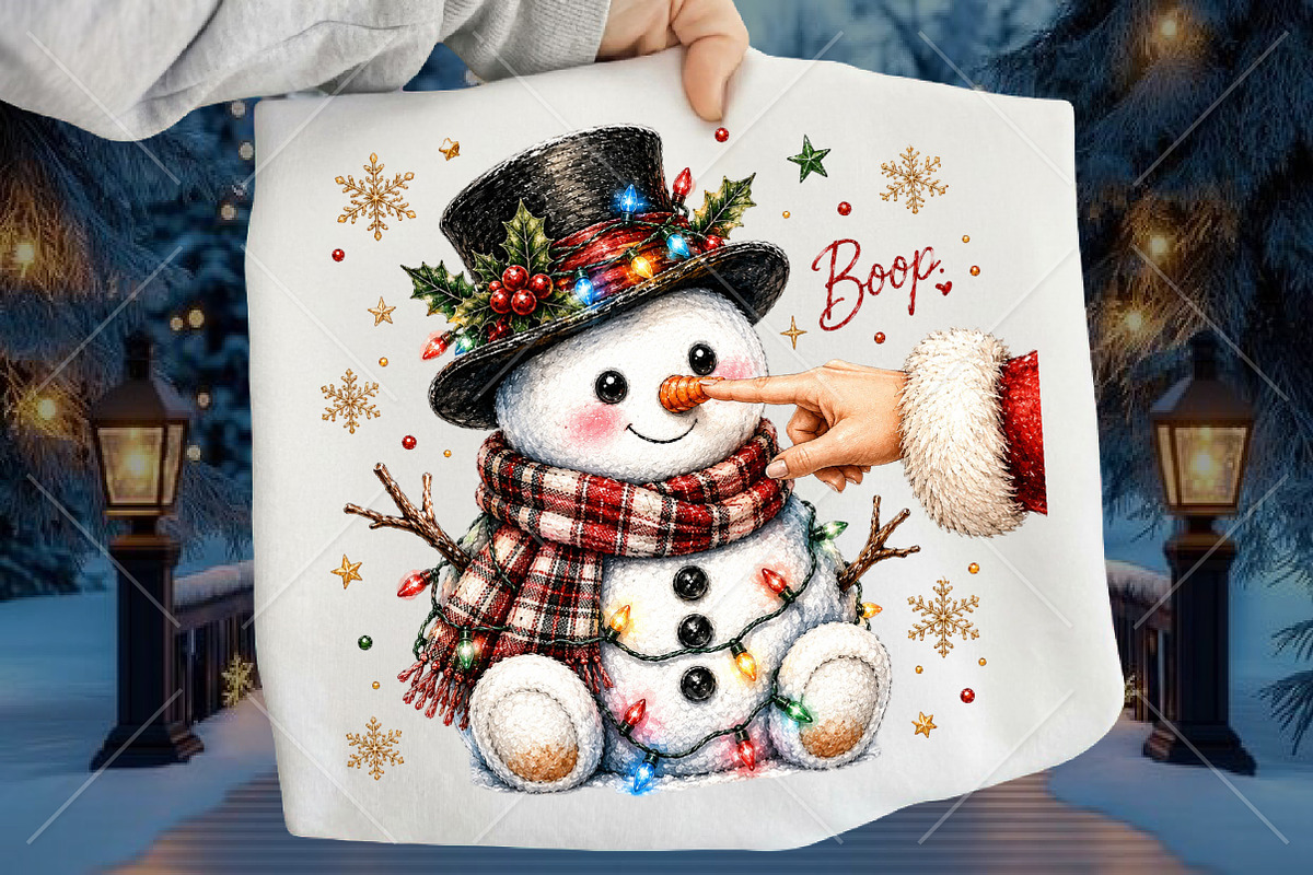 Boop Snowman Christmas PNG, a Seasonal Illustration by Canvas Craft (Photo 1 of 6)