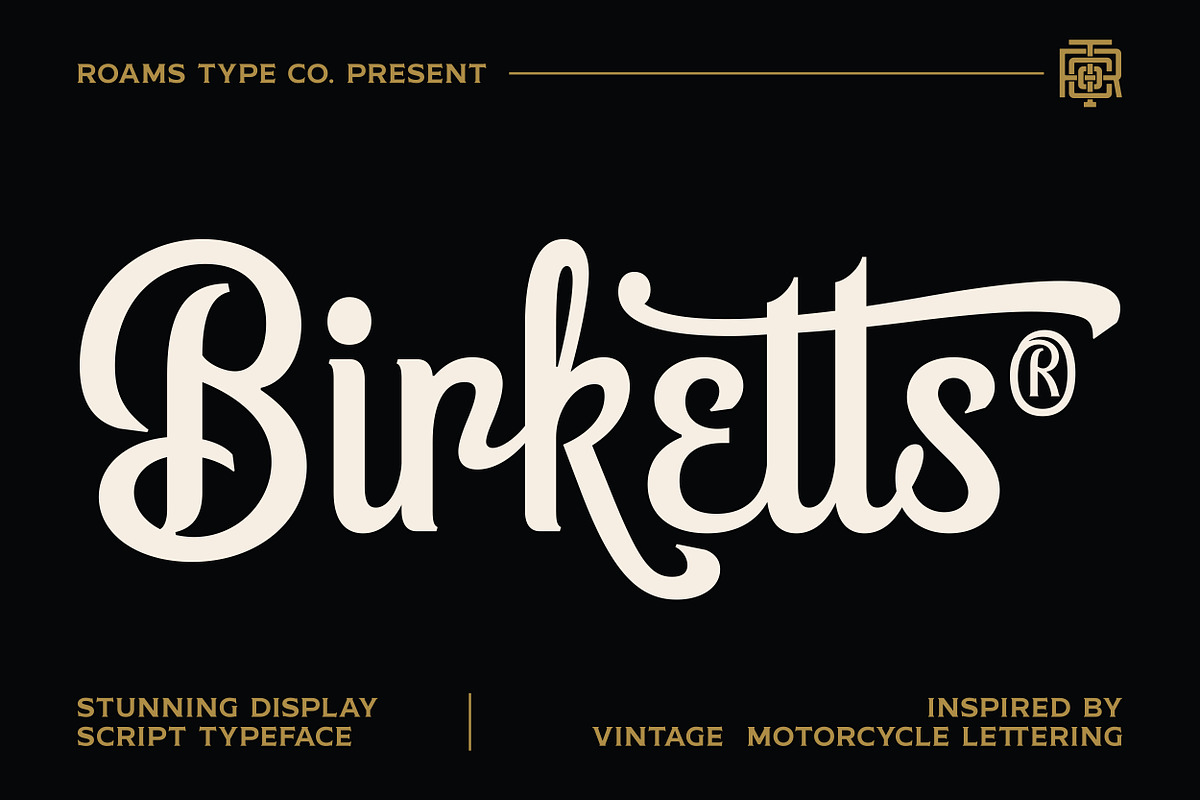 Birketts - Classy Motorcycle Font, a Script Font by Roams Type (Photo 1 of 8)