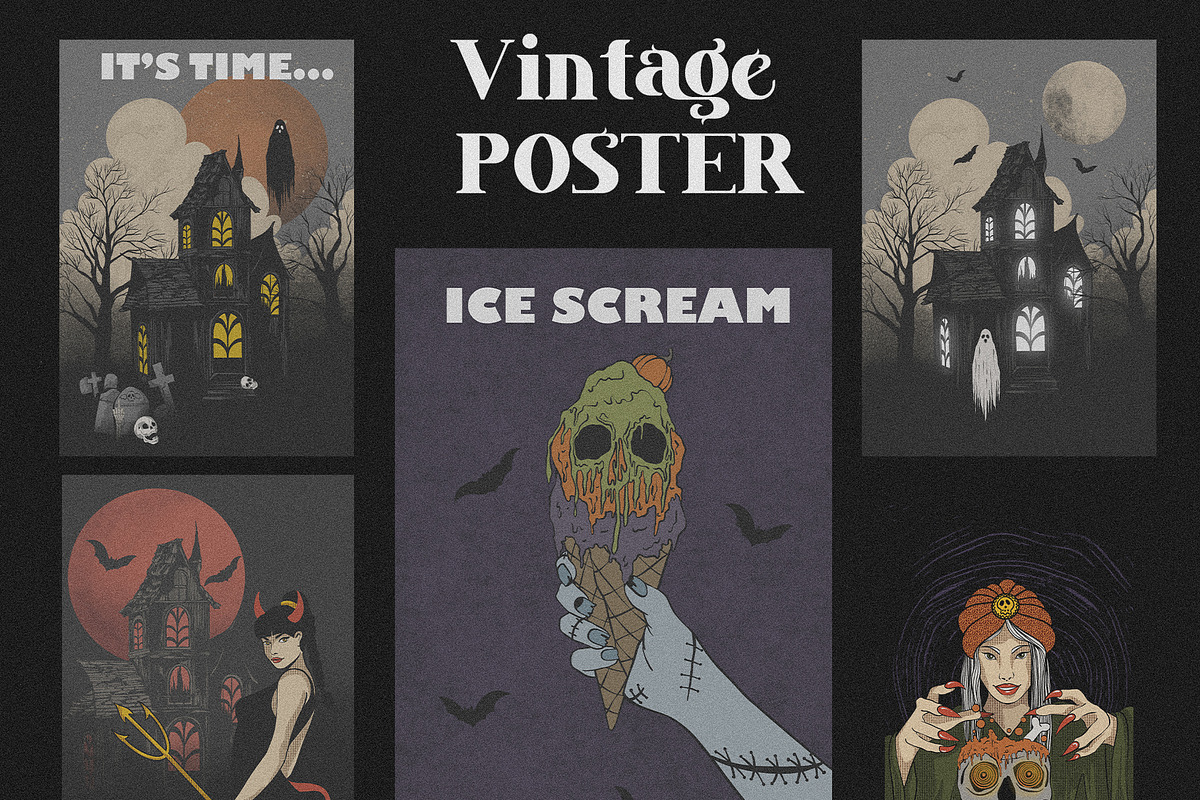 Vintage Halloween. Hand draw graphic, an Object Graphic by ma_i_vi (Photo 7 of 12)