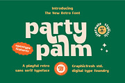 Party Palm Retro Font, a Sans Serif Font by Graphicfresh (Thumbnail 1 of 10)