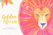 Golden Africa Watercolor Set, an Animal Illustration by Bibela (Thumbnail 2 of 9)