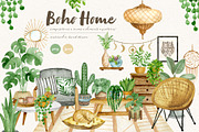 Home Decor Bundle. Watercolor set, an Object Graphic by JuliaBadeeva (Thumbnail 9 of 21)