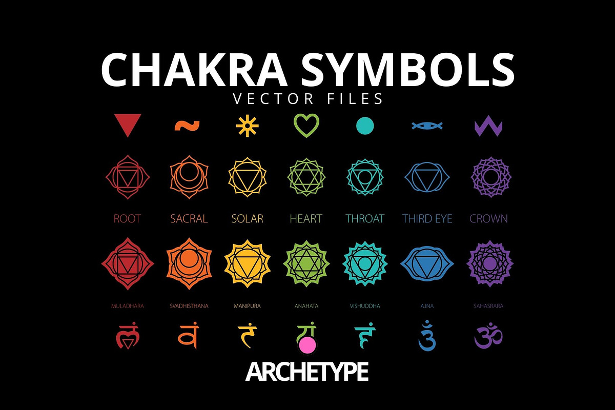Chakra Symbols, an Object Graphic by Archetype Design (Photo 1 of 2)