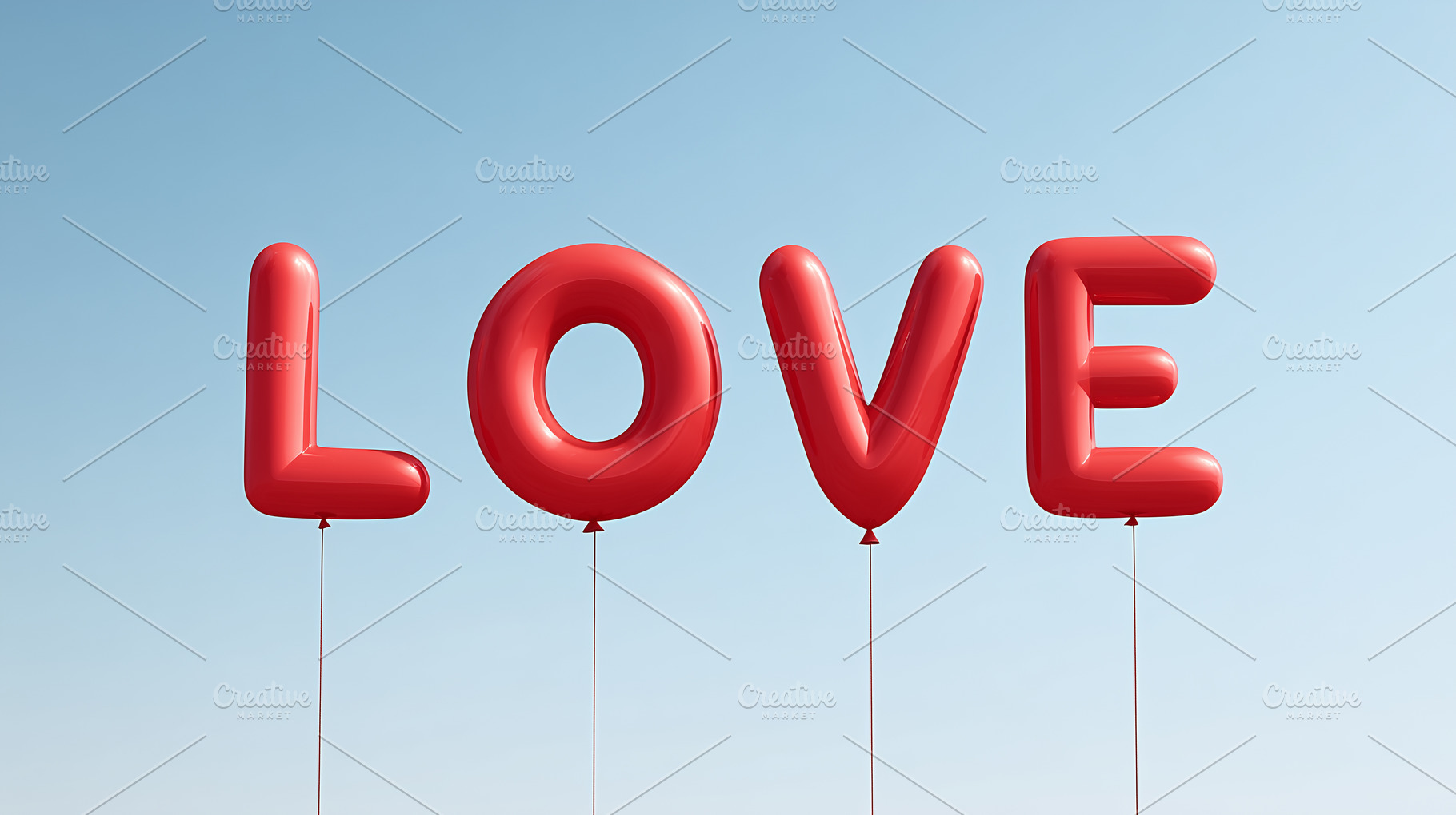 Red balloon letters forming LOVE, a Holiday Photo by MistyDay