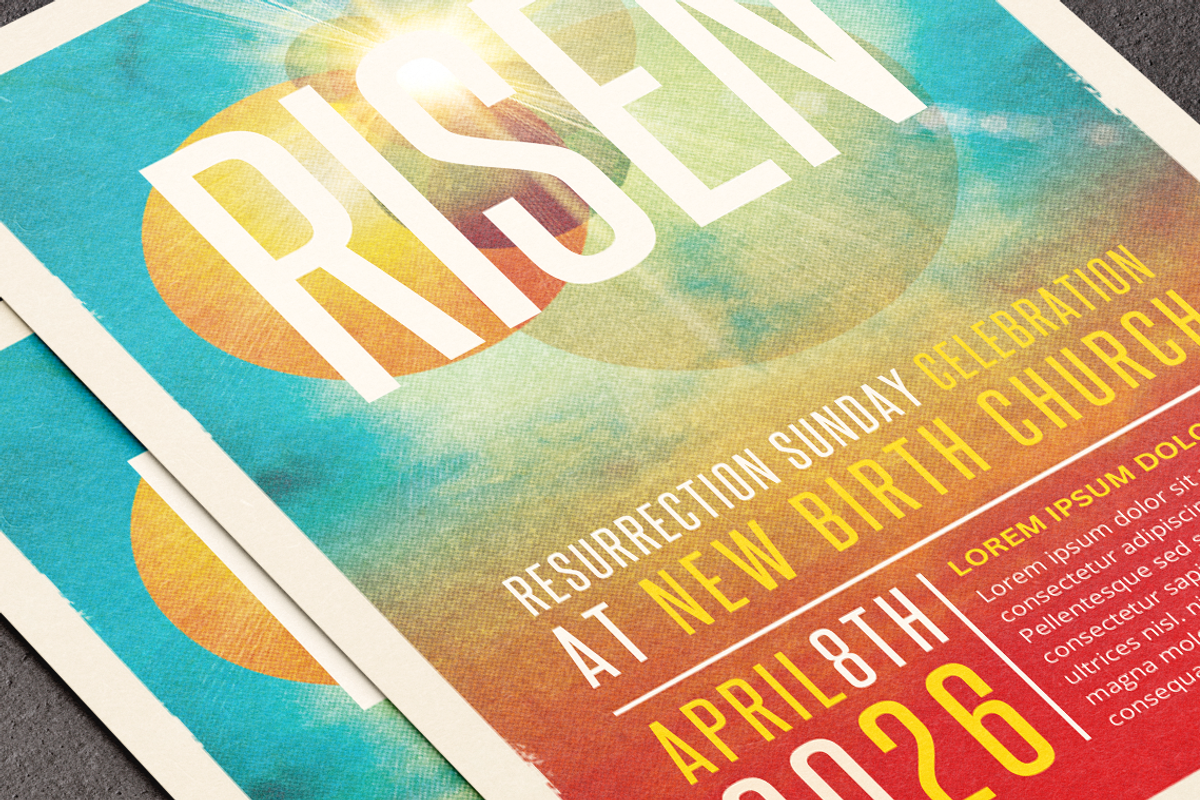 Risen Church Flyer Template | Canva, a Flyer Template by loswl (Photo 5 of 5)