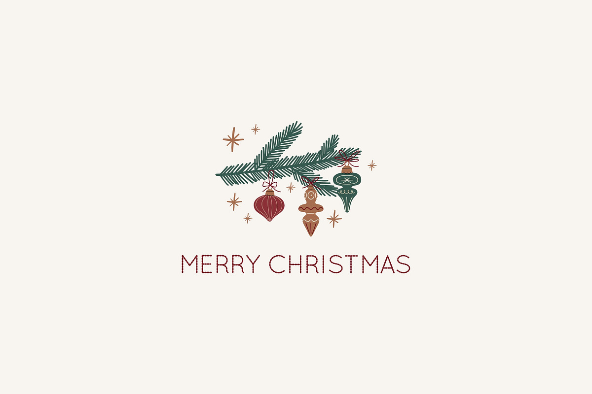 Merry Christmas Clipart, a Decorative Illustration by Barkova Nadya (Photo 6 of 6)