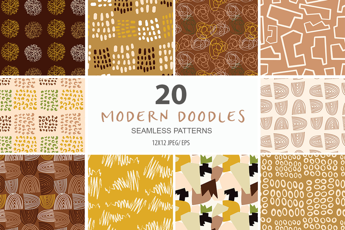 Abstract Doodles Patterns & Elements, an Illustration by Sweet Fig (Photo 3 of 12)