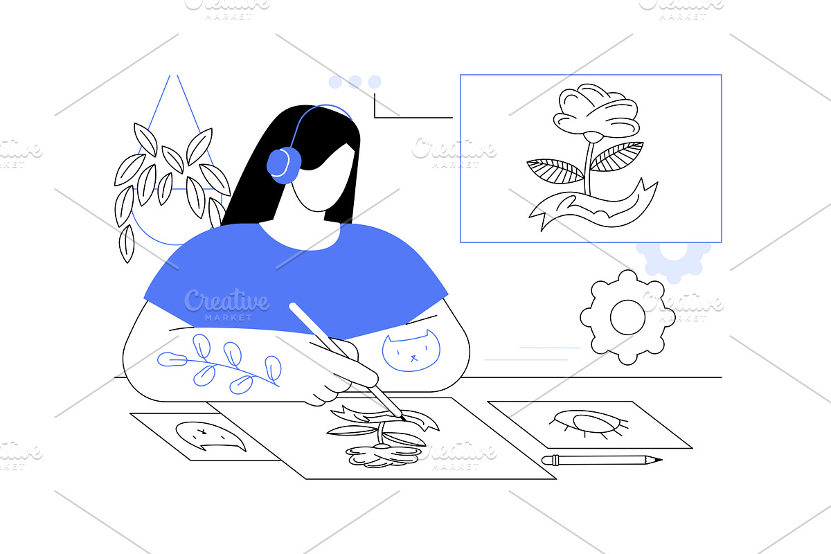 Drawing tattoo sketches isolated, a Finance Illustration by Visual Generation