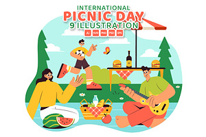 9 International Picnic Day Vector, a Person Illustration by denayunebgt