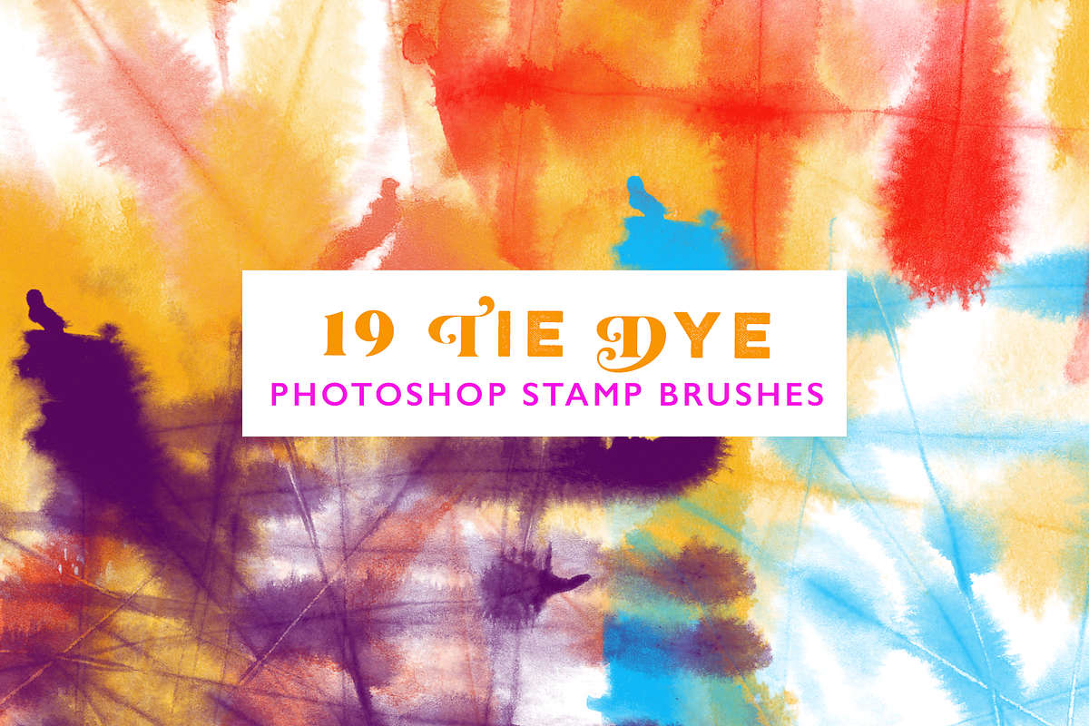 19 Tie Dye Photoshop Stamp Brushes, a Brush Add-On by CC CREATIVE CO (Photo 6 of 10)