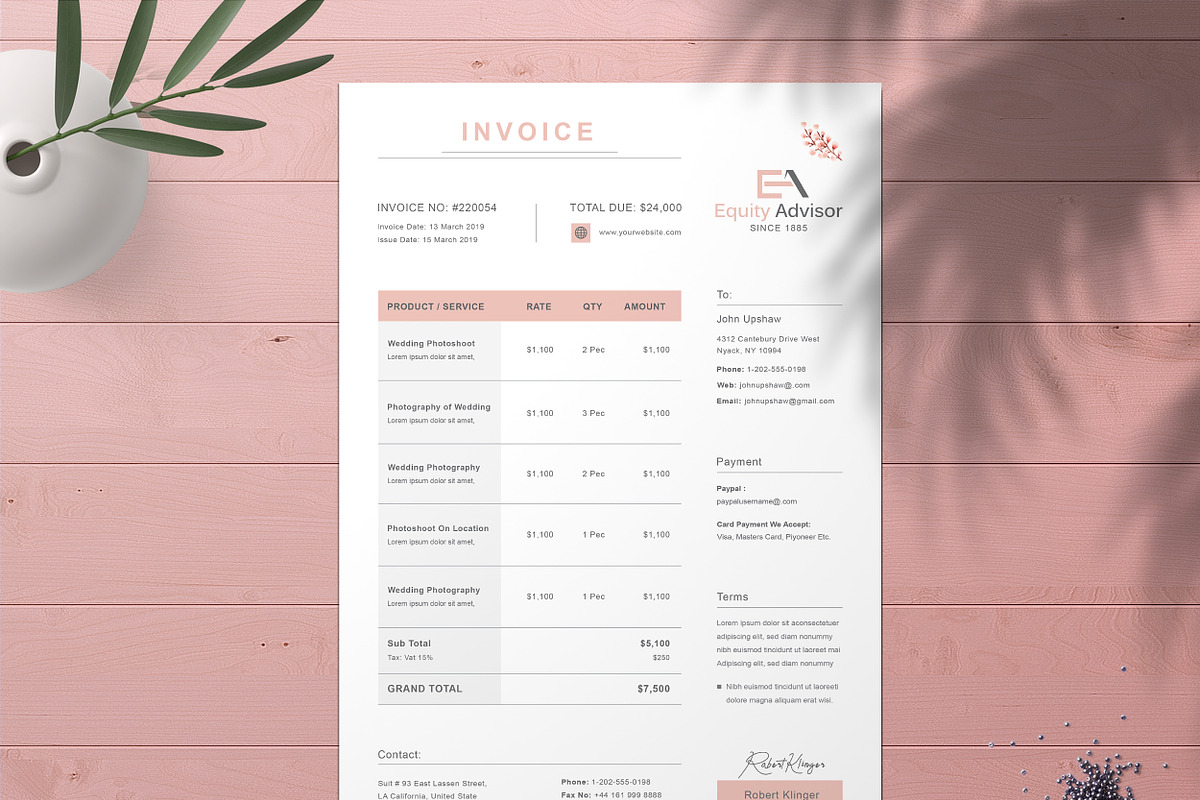 Invoice, a Stationery Template by TelaTemplates (Photo 4 of 8)