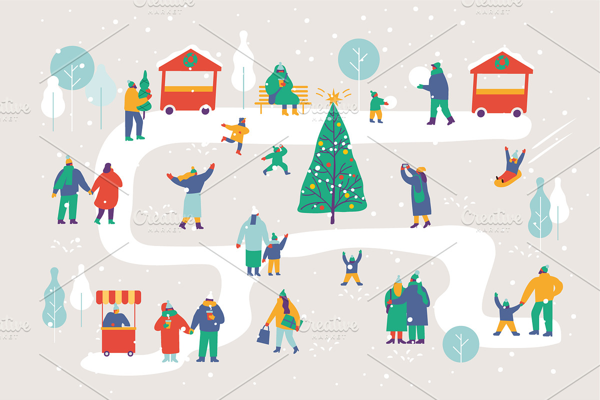 Winter People Flat Vector Set, a Person Illustration by Vector_Art (Photo 14 of 16)