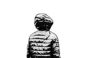 Back View Kid Isolated Graphic