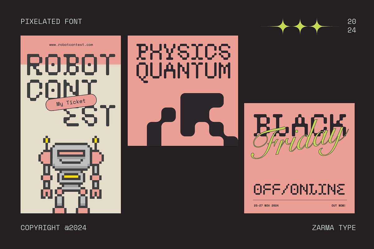 Psygen – Modern Pixel Font, a Sans Serif Font by Zarma Type (Photo 4 of 12)