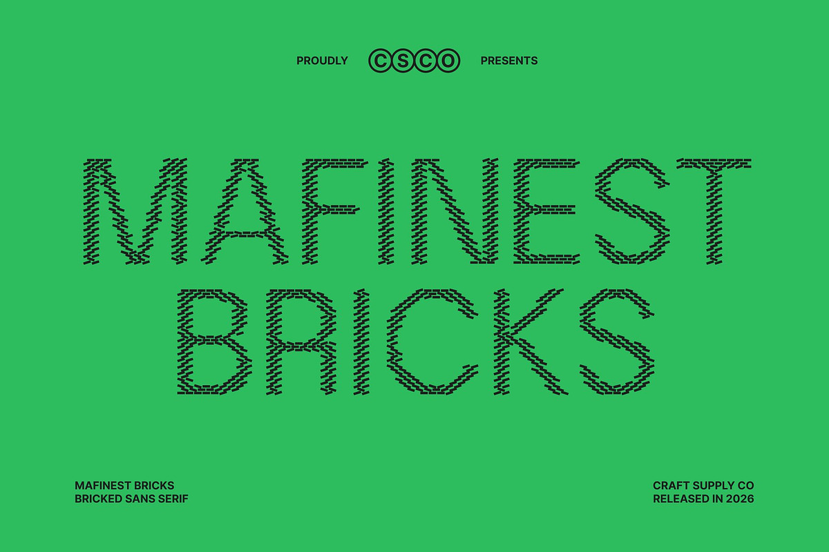Mafinest Bricks, a Sans Serif Font by Craft Supply Co. (Photo 1 of 8)