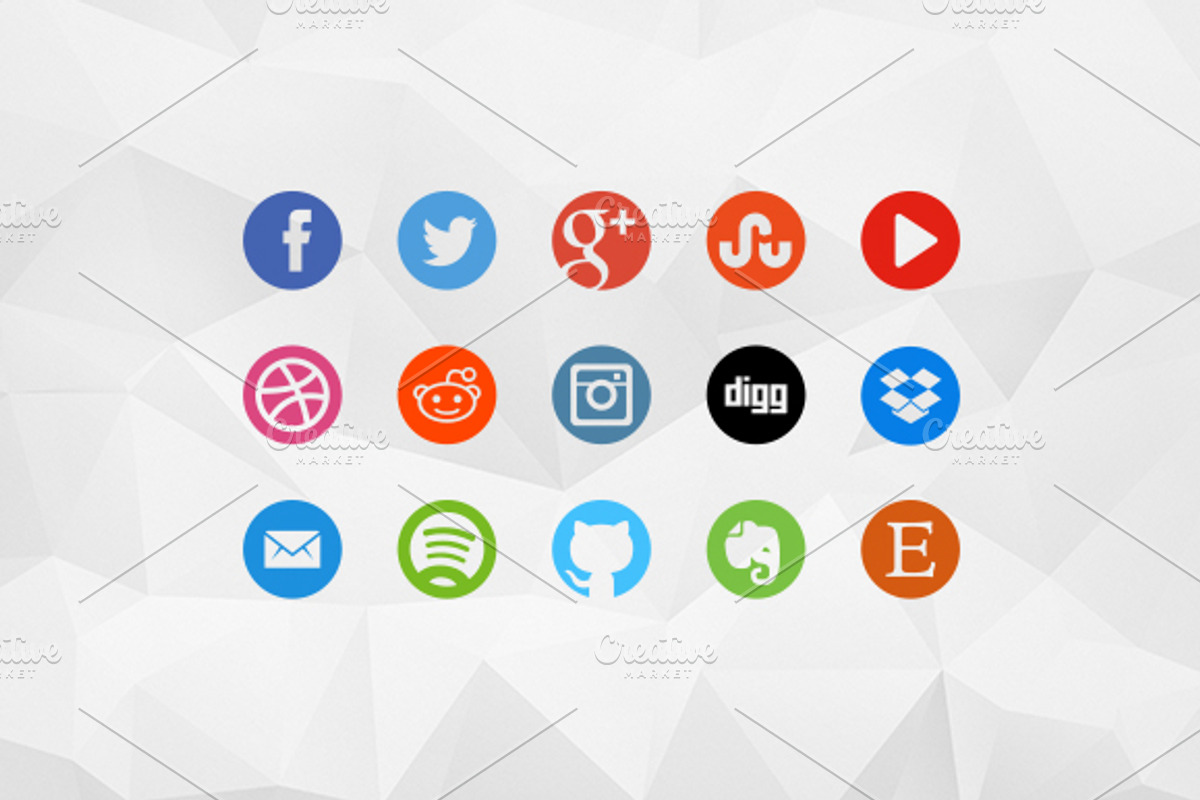 Round Social Media Icons preview 3
