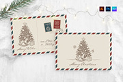 Christmas Vintage Airmail Postcard, a Card Template by BrandPacks (Thumbnail 2 of 5)