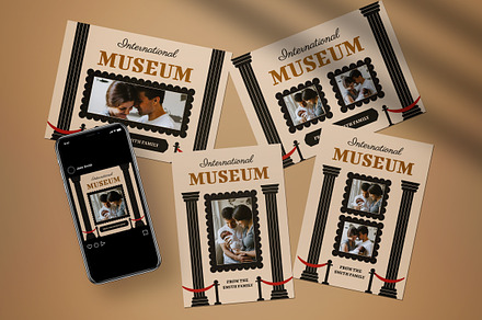 International Museum Greeting Card, a Card Template by graphicook