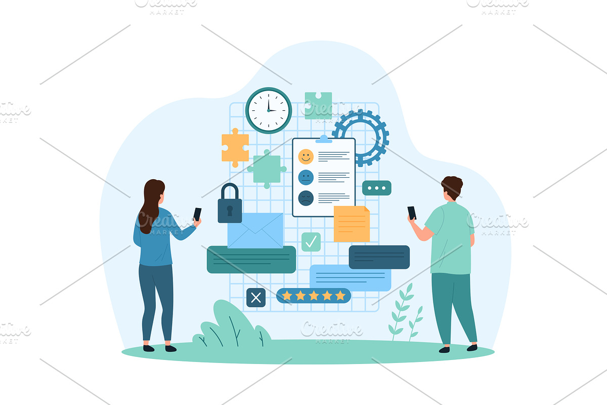 Schedule planning app design, a Person Illustration by Flashvector