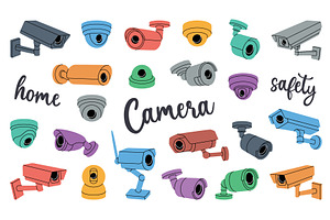 Security cameras set. External CCTV, an Object Illustration by GraphiShop