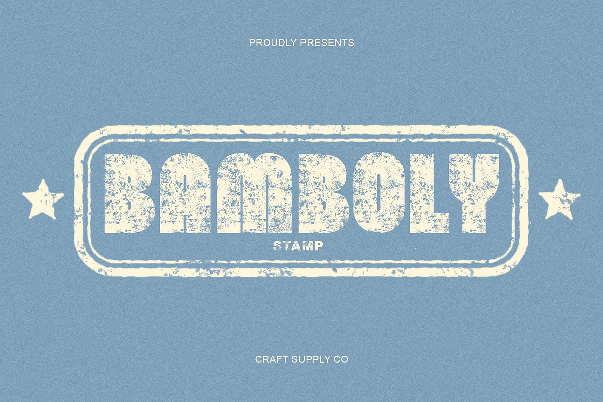 Bamboly Stamp, a Sans Serif Font by Craft Supply Co. (Photo 1 of 8)