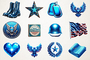 Blue Veterans Day Clipart, an Illustration by RobertsArt (Thumbnail 5 of 7)
