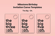 Milestone Birthday Invitation Canva, an Invitation Template by Navia Gruber (Thumbnail 1 of 4)