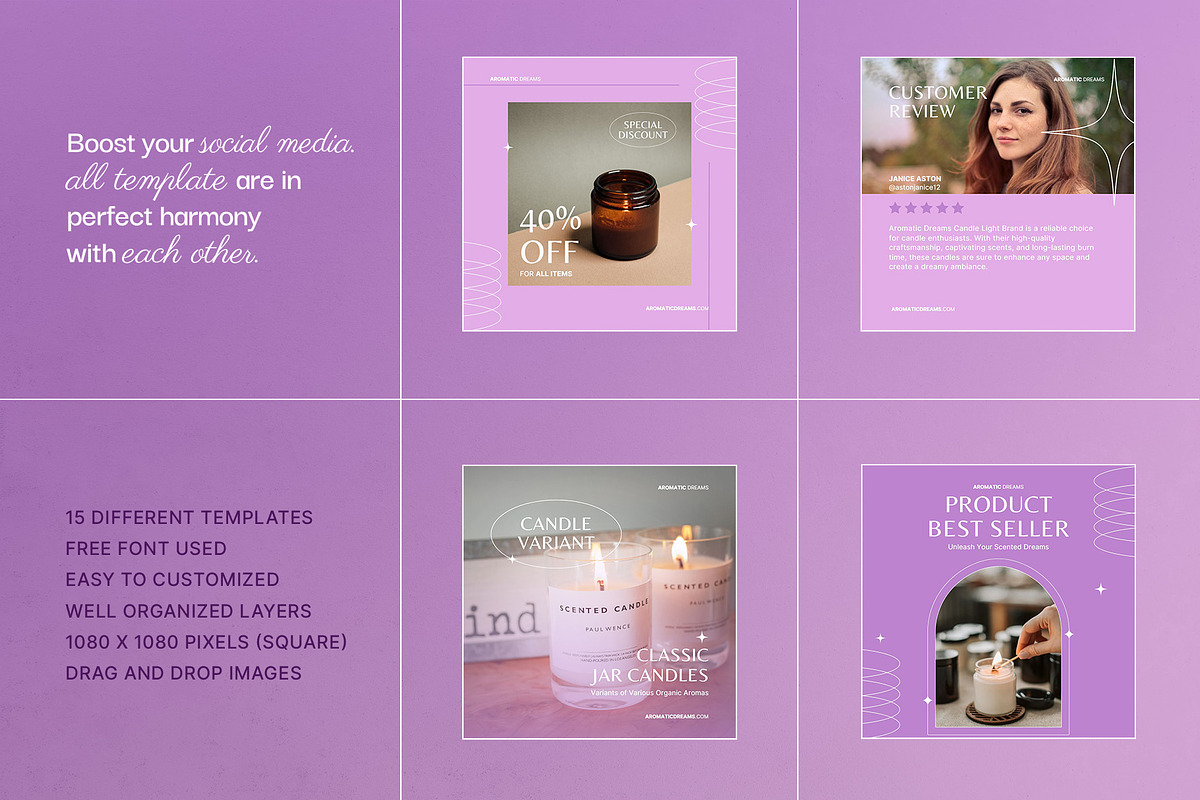 Candle Aromatic Canva Template, a Social Media Template by prajapixels (Photo 2 of 6)