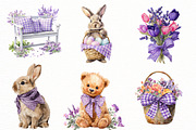 Spring Purple Gingham Clipart Bundle, an Illustration by Designworld (Thumbnail 5 of 7)